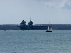 HMS Prince of Wales - broken down and waiting repair in the Solent.